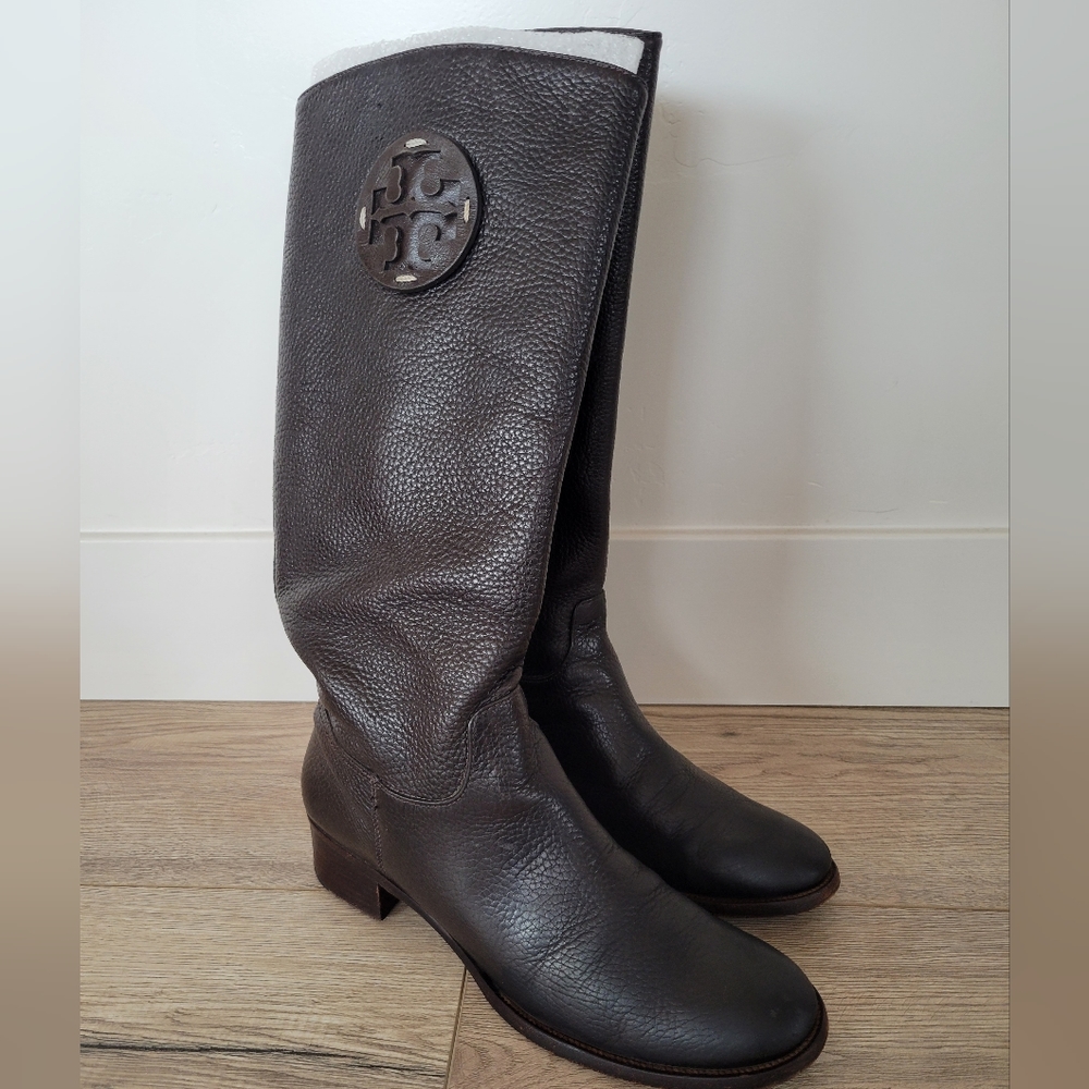 Tory Burch Keaton Riding Boot Chocolte Brw Size 9.5
